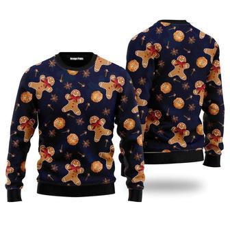 Gingerbread For Great Night Pattern Ugly Christmas Sweater For Men & Women | Favorety