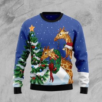 Giraffe Family Xmas Ugly Christmas Sweater | Favorety