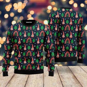 Gnomes With Boho Rainbow Pattern Ugly Christmas Sweater For Men & Women | Favorety DE