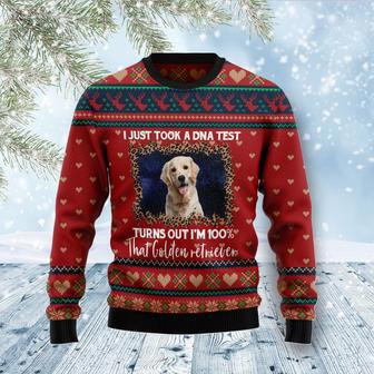 Golden Retriever DNA Ugly Christmas Sweater | Favorety