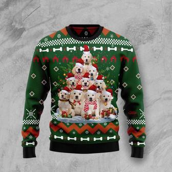 Golden Retriever Pine Tree Ugly Christmas Sweater | Favorety