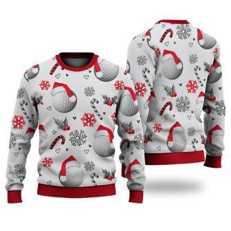 Golf Christmas Pattern Sweater Christmas Knitted Print Sweatshirt | Favorety AU