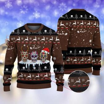 Golf Sugar Skull Ugly Brown Christmas Sweater Ugly Sweater For Men Women Holiday Sweater | Favorety DE