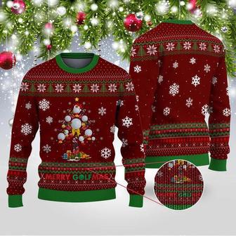 Golfer Mery GolfMas Pine Golf Red Green Ugly Sweater For Men Women Holiday Sweater | Favorety CA