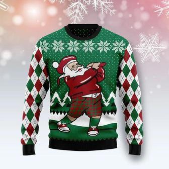 Golfer Santa Ugly Sweater For Men Women Holiday Sweater | Favorety DE