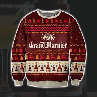 Grand Marnier Wine Print Ugly Christmas Sweater | Favorety