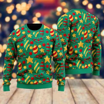 Green Tree With Star In Pattern Ugly Christmas Sweater For Men & Women | Favorety CA