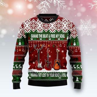 Guitar Gimme The Beat Ugly Christmas Sweater | Favorety CA