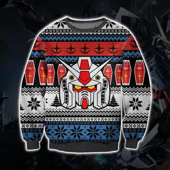 Gundam Print Knitting Pattern Ugly Christmas Sweater | Favorety UK