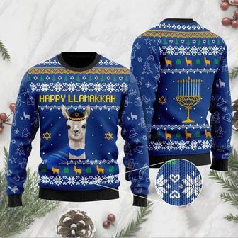 Happy Llamakkah Ugly Christmas Sweater For Men & Women | Favorety AU