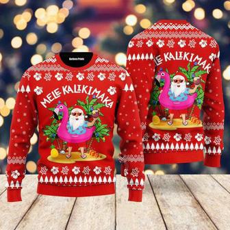 Hawaii Santa Claus Mele Kalikimaka Ugly Christmas Sweater For Men & Women | Favorety