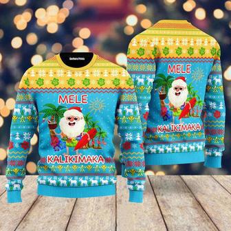 Hawaiian Santa Claus Mele Kalikimaka Sunset Ugly Christmas Sweater For Men & Women | Favorety DE