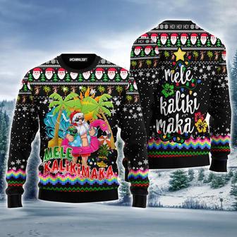 Hawaiian Santa Ugly Sweater, Mele Kalikimaka Ugly Sweater | Favorety