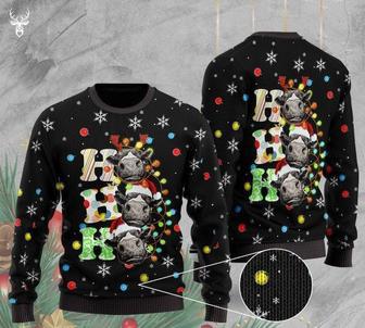 Heifer Cow Ho Ho Ho Pattern Ugly Christmas Sweater | Favorety