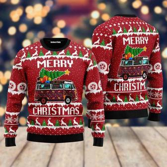 Hippie Car Merry Ugly Christmas Sweater For Men & Women | Favorety AU