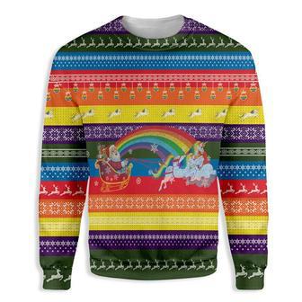 Ho Ho Ho Homo Unicorn Christmas Pride Ugly Christmas Sweater | Favorety