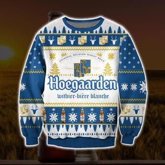 Hoegaarden Beer Knitting Pattern Print Ugly Christmas Sweater | Favorety DE