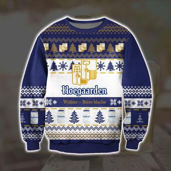 Hoegaarden White Knitting Pattern Print Ugly Christmas Sweater | Favorety CA