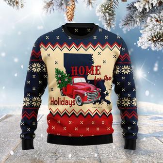 Home For The Holidays Louisiana Ugly Christmas Sweater | Favorety AU