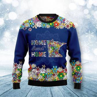 Home Sweet Home Minnesota Flower Ugly Christmas Sweater | Favorety