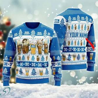 Horror Characters Bud Light Personalized Ugly Christmas Sweater, Jumpers | Favorety CA