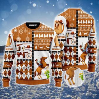 Horse Cowboy Ugly Sweater, Horse Cowboy Merry Christmas Ugly Sweater | Favorety CA