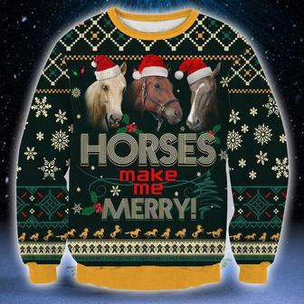 Horse Make Me Merry Ugly Christmas Sweater | Favorety AU