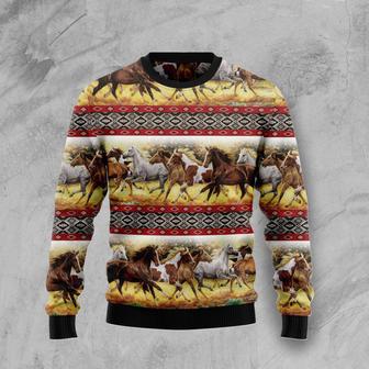 Horse Native American Pattern Ugly Christmas Sweater | Favorety AU