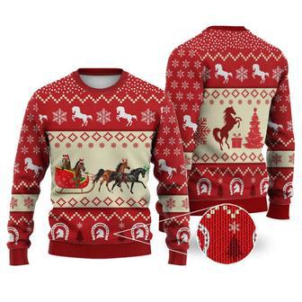 Horse Reindeer Christmas Sweater Christmas Knitted Print Sweatshirt | Favorety AU