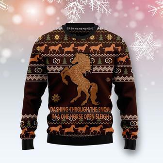 Horse Through Snow Ugly Christmas Sweater | Favorety AU