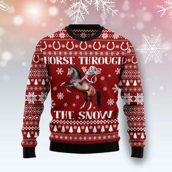 Horse Through The Snow Ugly Christmas Sweater | Favorety DE