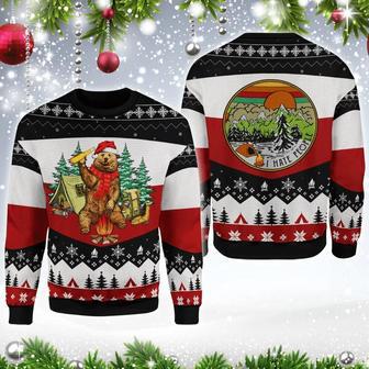 I Hate People Bear Beer Ugly Christmas Sweater | Favorety