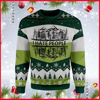 I Hate People Mountain Camping Ugly Christmas Sweater | Favorety DE