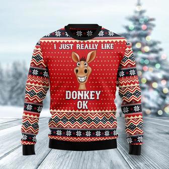 I Just Really Like Donkey Ugly Christmas Sweater | Favorety CA