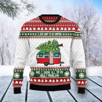 I Just Want To Go Camping Ugly Christmas Sweater | Favorety CA