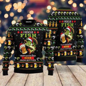 I Rescue Fish From Water And Beer From Bottles Ugly Christmas Sweater For Men & Women | Favorety AU