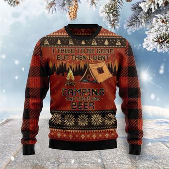 I Tried To Be Good But Then I Went Camping Ugly Christmas Sweater | Favorety DE