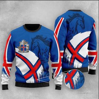 Iceland Flag Style Ugly Christmas Sweater | Favorety UK