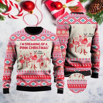 Im Dreaming Of A Pink Christmas Flamingo Ugly Christmas Sweater | Favorety