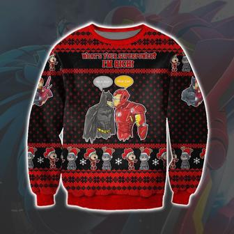 Iron Man And Batman Ugly Christmas Sweater | Favorety