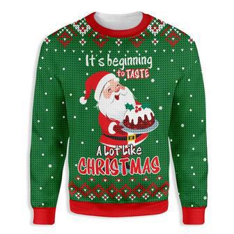 Its Beginning To Taste A Lot Like Christmas Santa Claus Baking Ugly Christmas Sweater | Favorety