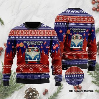 Its The Most Wonderful Time Of The Year Santa Claus In Hippie Car Ugly Christmas Sweater | Favorety