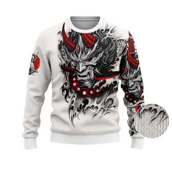 Japan Mask Tattoo Ugly Christmas Sweater | Favorety