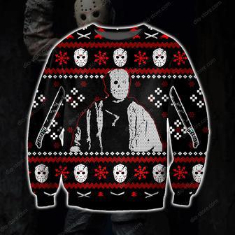 Jason Voorhees Knitting Pattern Print Ugly Christmas Sweater | Favorety