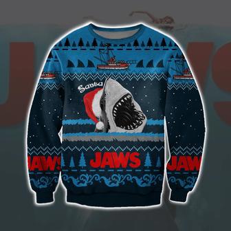 Jaws Print Knitting Pattern Ugly Christmas Sweater | Favorety