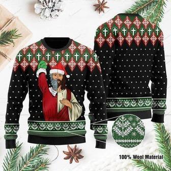 Jesus And Santa Claus Ugly Christmas Sweater | Favorety DE