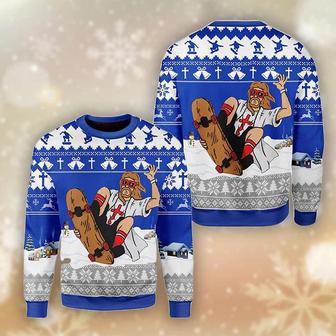 Jesus Skateboarding Christmas Ugly Christmas Sweater For Men & Women | Favorety DE