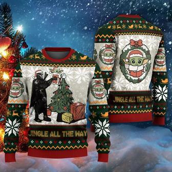 Jingle All The Way Mandalorian Star Wars Ugly Christmas Sweater | Favorety DE