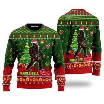 Jingle Bell Rock Bigfoot Guitar Ugly Christmas Sweater, Jumper | Favorety AU