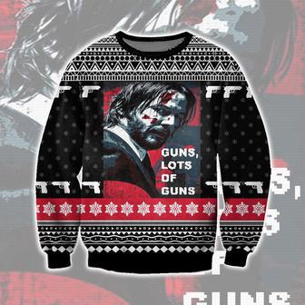 John Wick Guns, Lots Of Guns Print Ugly Christmas Sweater | Favorety